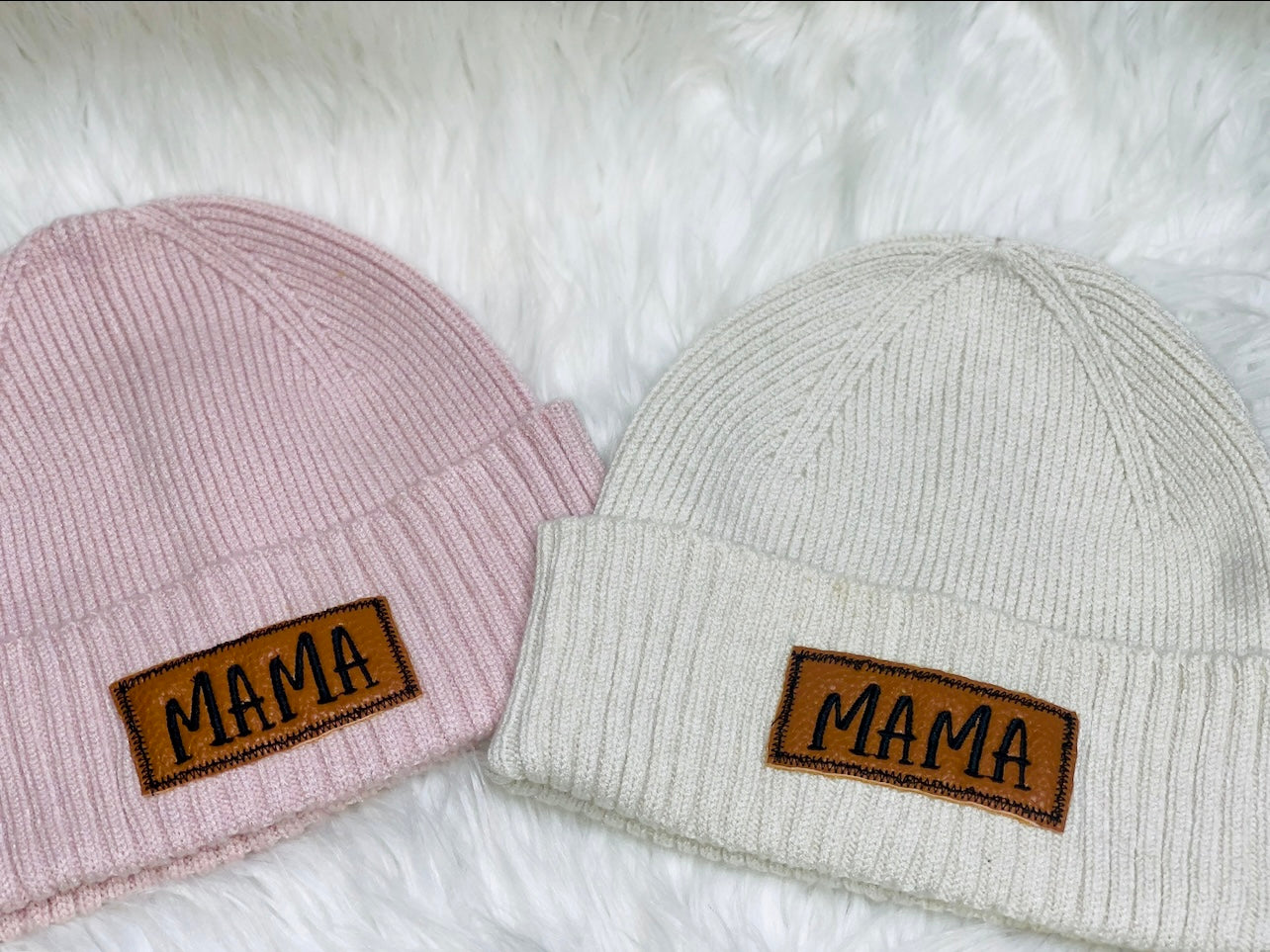 Mama Faux Leather Patch Hat